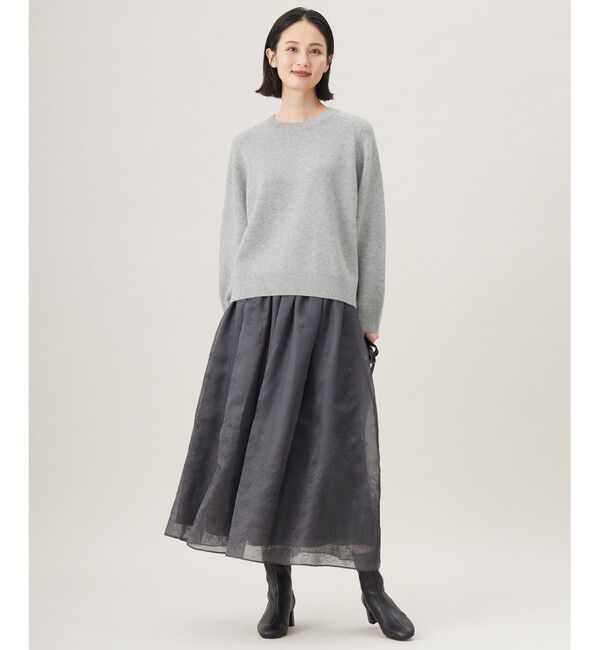 自由区「【洗える】ウールカシミヤブレンドラメスパンコールクルーネック ニット」|ニット・セーター|