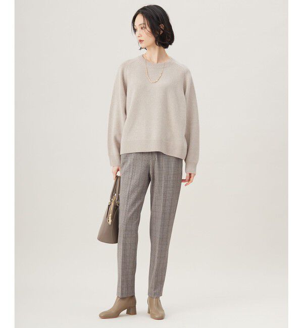 自由区「【洗える】ウールカシミヤブレンドラメスパンコールクルーネック ニット」|ニット・セーター|