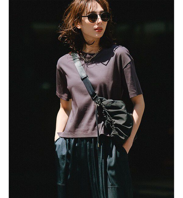 23区「【GLOW8月号掲載/接触冷感】半袖 クロップド IT TEE」|Tシャツ・カットソー|ブラウン系