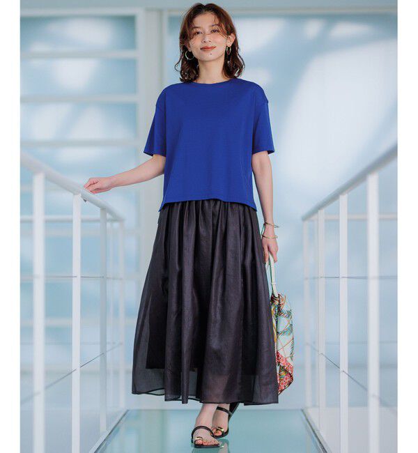 23区「【GLOW8月号掲載/接触冷感】半袖 クロップド IT TEE」|Tシャツ・カットソー|