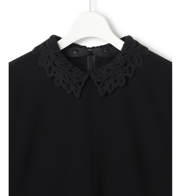 23区「【セットアップ対応/洗える】トリアセダブルジョーゼット 2WAYレース襟 ペプラムブラウス」|シャツ・ブラウス|