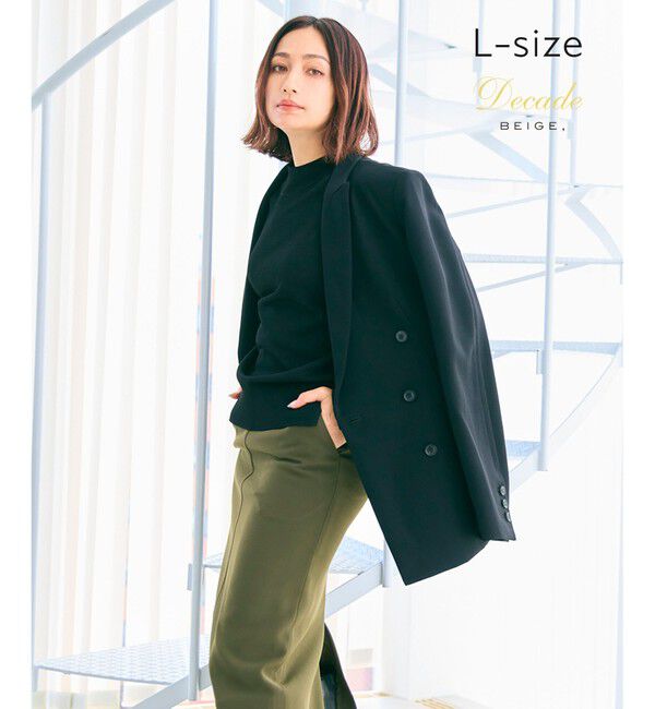 BEIGE,「【洗える・L-size】ALAINA / ダブルジャケット」|テーラードジャケット|Black