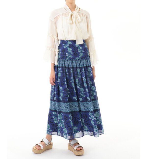 GRACE CONTINENTAL「サラサシフォンロングスカート」|スカート|