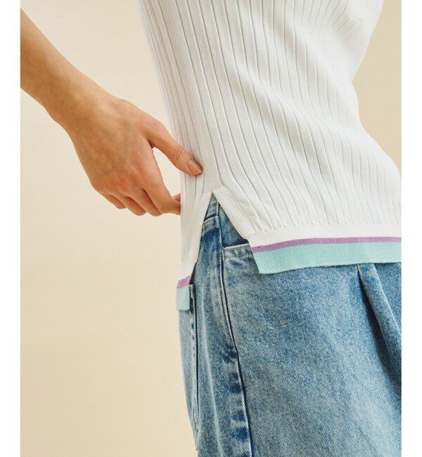  「ポロ衿ニットトップ」|ニット・セーター|