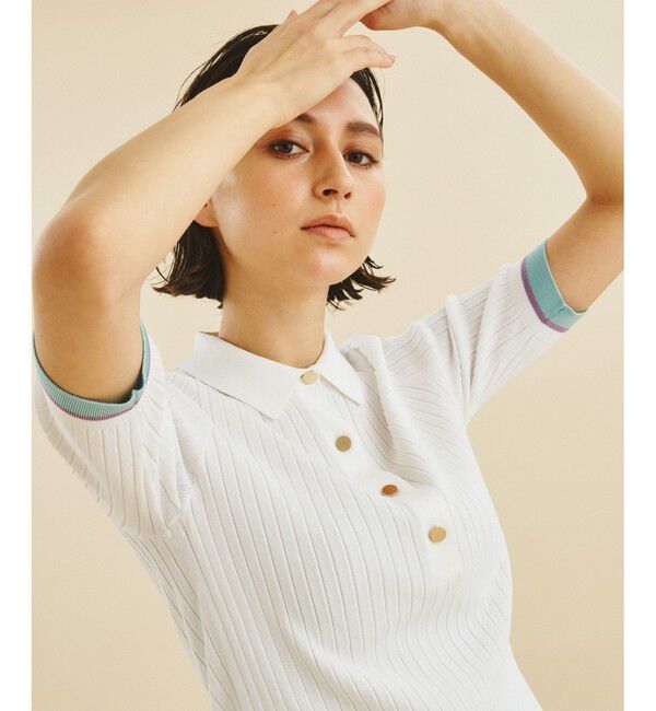  「ポロ衿ニットトップ」|ニット・セーター|