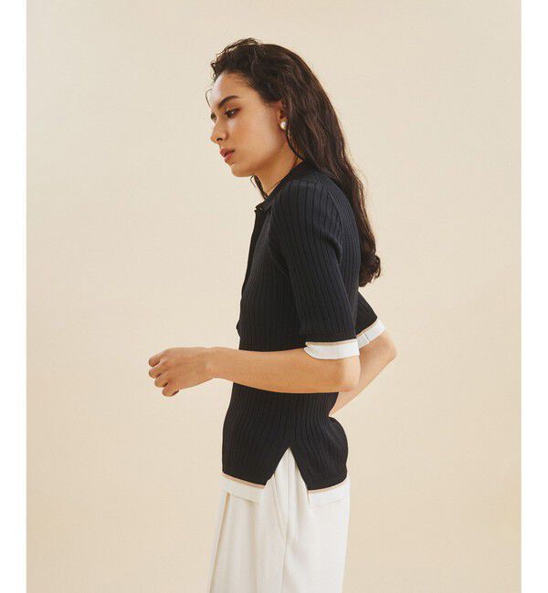  「ポロ衿ニットトップ」|ニット・セーター|