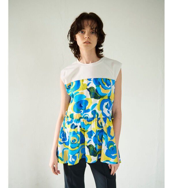 GRACE CONTINENTAL「ペイントカラープリントトップ」|Tシャツ・カットソー|