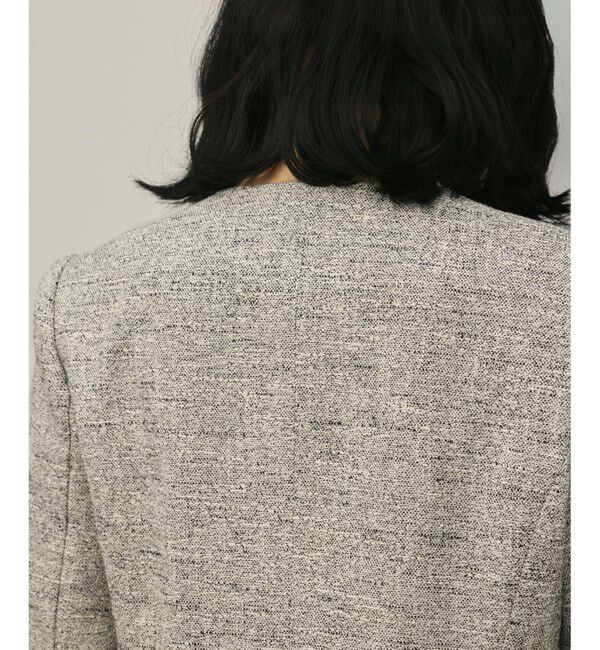 GRACE CONTINENTAL「ペプラムツイードジャケット」|ノーカラージャケット|