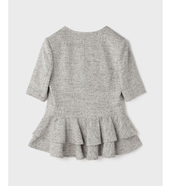 GRACE CONTINENTAL「ペプラムツイードジャケット」|ノーカラージャケット|