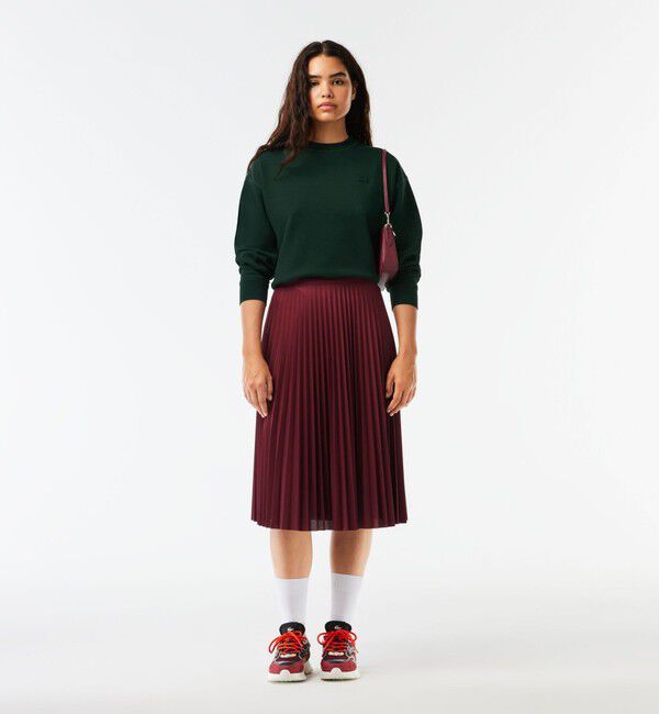 LACOSTE「クロップド丈 オーバーサイズクルーネックスウェット トレーナー」|スウェット・ジャージ|