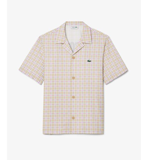 LACOSTE「ラコステゴルフチェックオープンカラーシャツ」|シャツ・ブラウス|