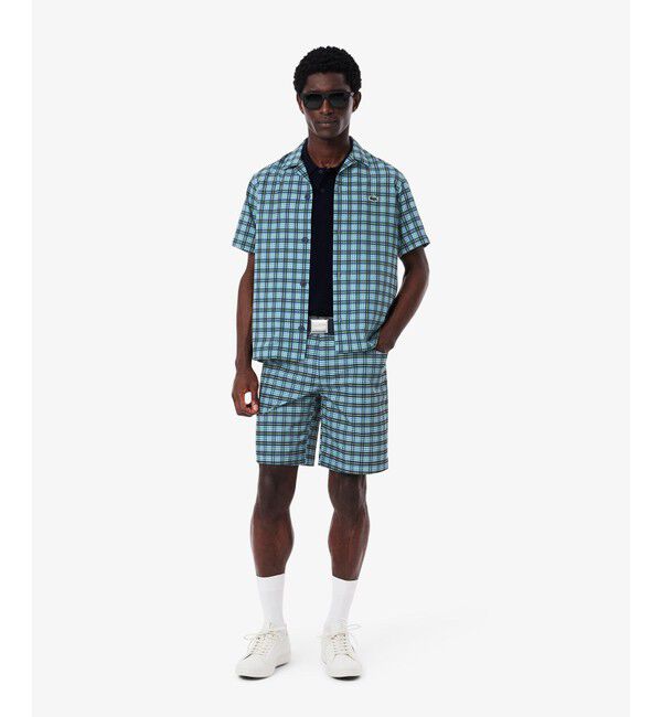 LACOSTE「ラコステゴルフチェックオープンカラーシャツ」|シャツ・ブラウス|