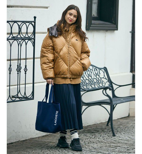 LACOSTE「オーバーサイズ撥水ナイロンダウンジャケット / フード取り外し可<br>」|ダウン|