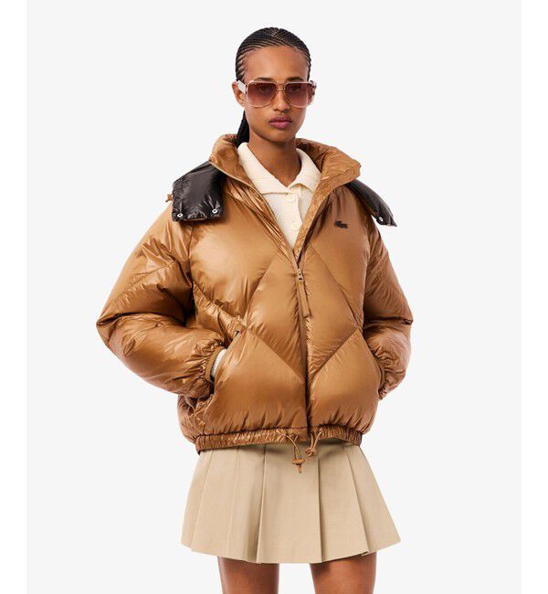 LACOSTE「オーバーサイズ撥水ナイロンダウンジャケット / フード取り外し可<br>」|ダウン|