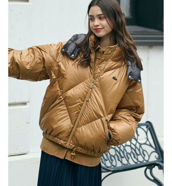 LACOSTE「オーバーサイズ撥水ナイロンダウンジャケット / フード取り外し可<br>」|ダウン|