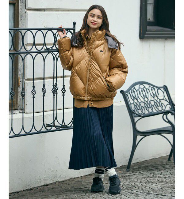 LACOSTE「オーバーサイズ撥水ナイロンダウンジャケット / フード取り外し可<br>」|ダウン|