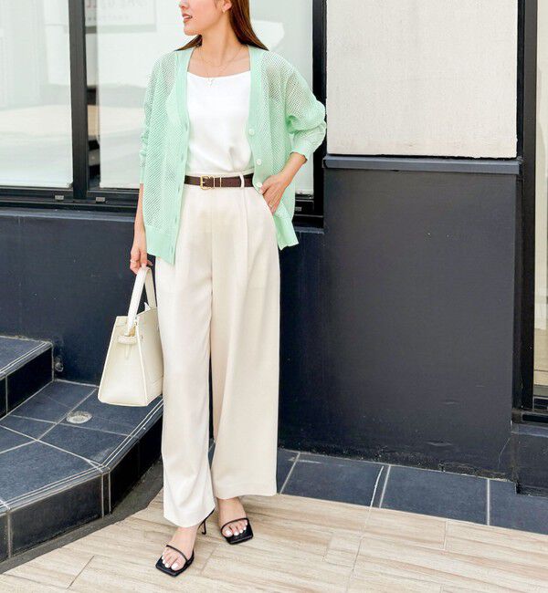 NOLLEY'S「《手洗い可能》メッシュ長袖Vネックカーディガン」|カーディガン|