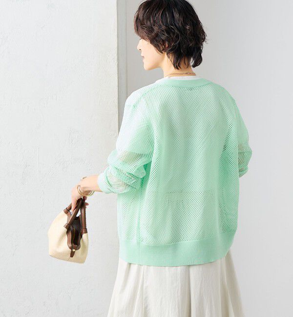 NOLLEY'S「《手洗い可能》メッシュ長袖Vネックカーディガン」|カーディガン|