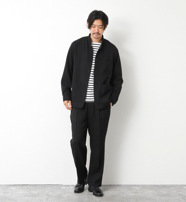 NOLLEY'S goodman「《セットアップ対応》LANATEC ウーステッドサージストレッチ マオカラーシャツブルゾン」|ブルゾン・スタジャン|