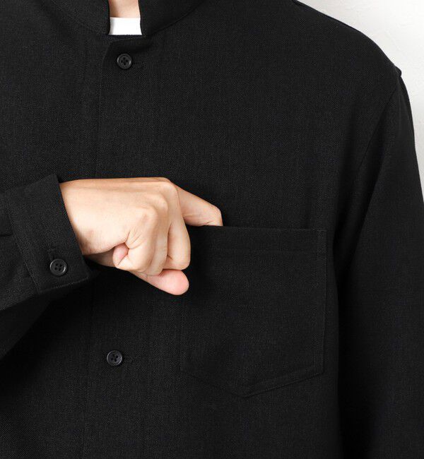 NOLLEY'S goodman「《セットアップ対応》LANATEC ウーステッドサージストレッチ マオカラーシャツブルゾン」|ブルゾン・スタジャン|