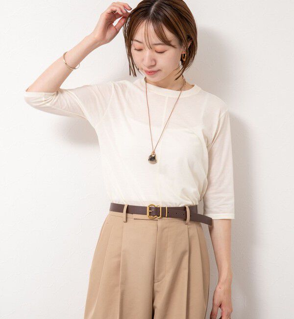 NOLLEY'S「綿ナイロンシアー6分袖プルオーバーカットソー」|Tシャツ・カットソー|