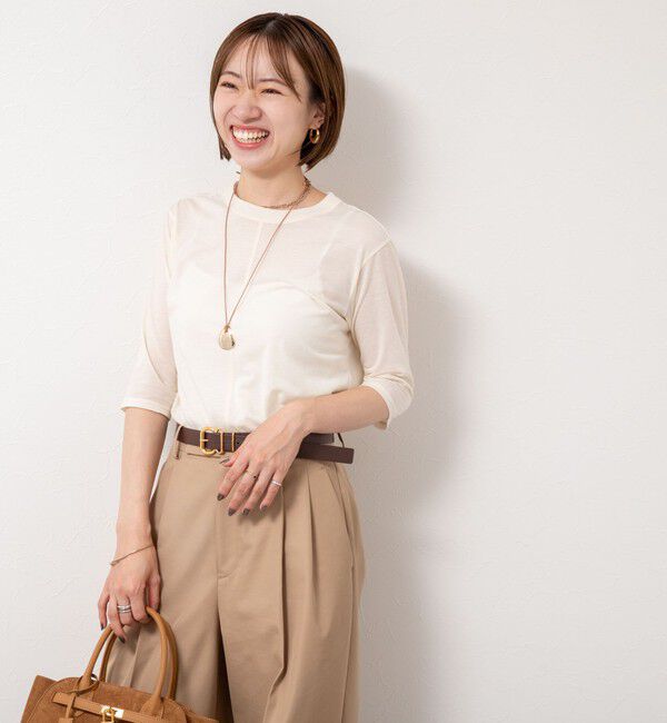 NOLLEY'S「綿ナイロンシアー6分袖プルオーバーカットソー」|Tシャツ・カットソー|