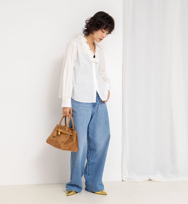 NOLLEY'S「Vネックタックギャザーパーツブラウス」|シャツ・ブラウス|