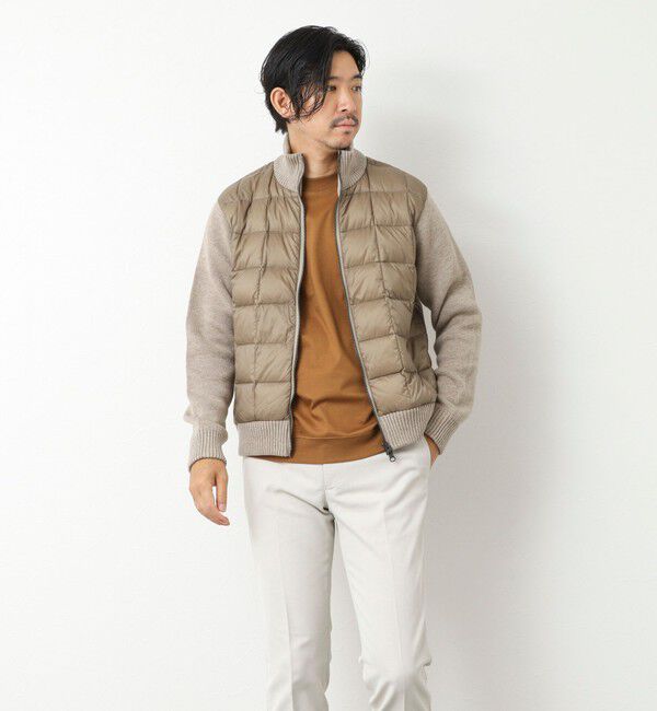 NOLLEY'S goodman「【TAION/タイオン】別注HI NECK DOWN JKT WITH SLEEVE KNIT 25AW」|ブルゾン・スタジャン|