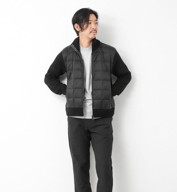 NOLLEY'S goodman「【TAION/タイオン】別注HI NECK DOWN JKT WITH SLEEVE KNIT 25AW」|ブルゾン・スタジャン|