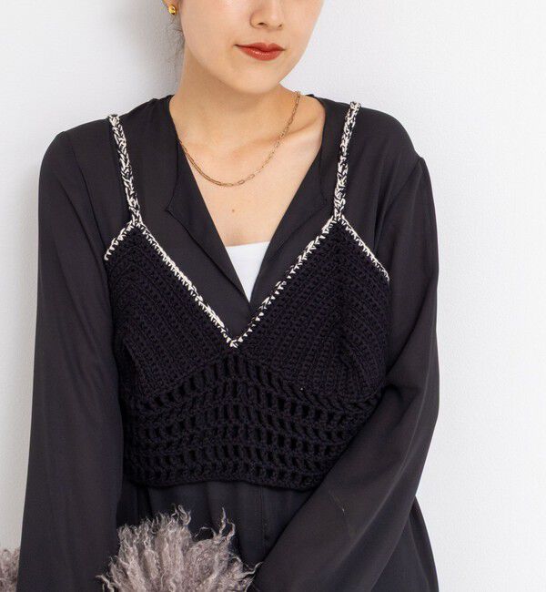 Laraaji「《手洗い可能》かぎ針編みキャミソール」|ニット・セーター|