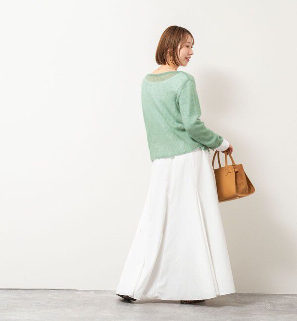 Rie Miller「シアーモヘヤ2WAYリブボートネックカーディガン」|カーディガン|