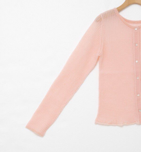 Rie Miller「シアーモヘヤ2WAYリブボートネックカーディガン」|カーディガン|