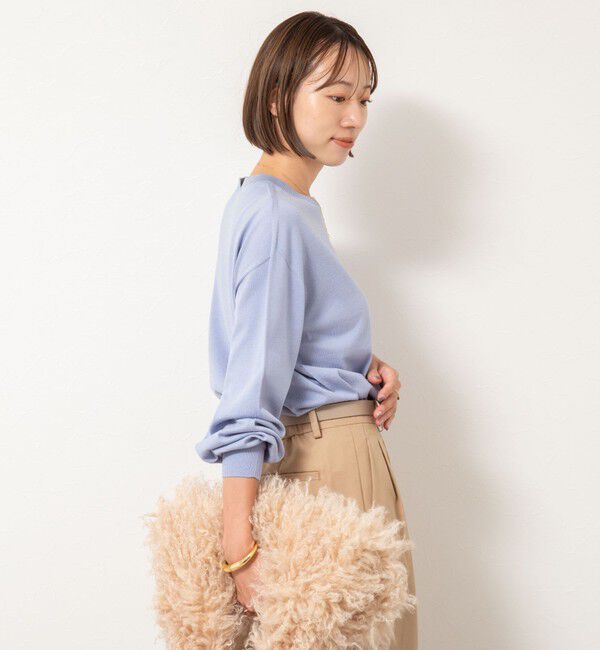 NOLLEY'S「《手洗い可能》《アンサンブル対応》バウンドウールクルーネックプルオーバー」|ニット・セーター|