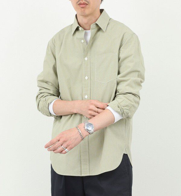 NOLLEY'S goodman「ダブルワッシャー タイプライター レギュラーカラーシャツ 25AW」|シャツ・ブラウス|グリーン系その他