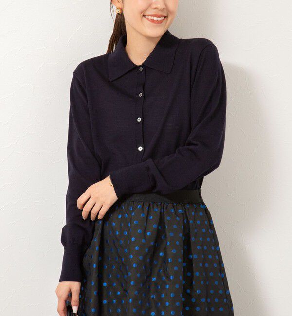 NOLLEY'S「《手洗い可能》16Gマレー襟付きカーディガン」|カーディガン|