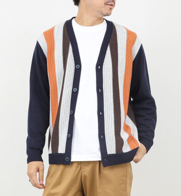 NOLLEY'S goodman「ウォッシャブル 抗菌加工 フロントストライプ 7Gカーディガン 25AW」|ニット・セーター|