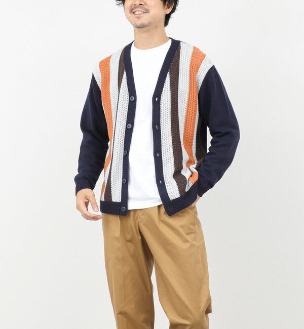 NOLLEY'S goodman「ウォッシャブル 抗菌加工 フロントストライプ 7Gカーディガン 25AW」|ニット・セーター|