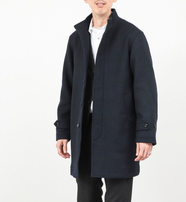 NOLLEY'S goodman「《ビジカジ対応》尾州ビーバースタンドカラーコート 25AW」|その他|ダークネイビー
