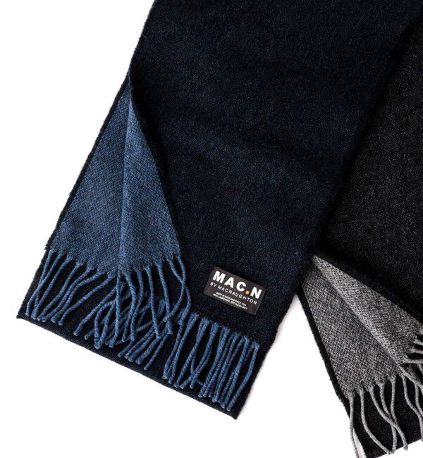 NOLLEY'S goodman「【MAC.N/マックエヌ】Lambswool Dual Scarf 25」|ストール|ネイビー