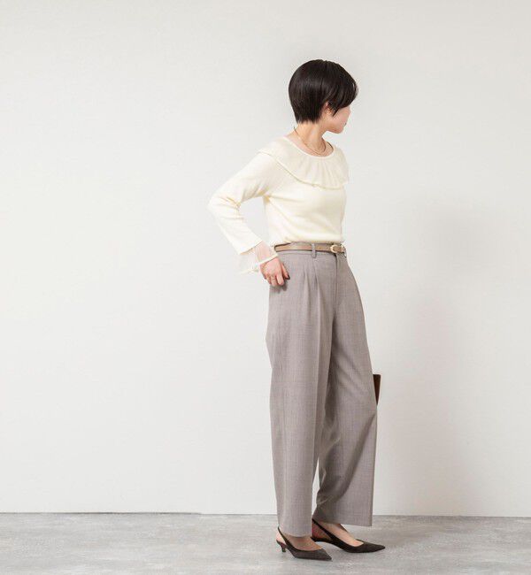 NOLLEY'S sophi「《手洗い可能》シアーフリル総針プルオーバー」|ニット・セーター|