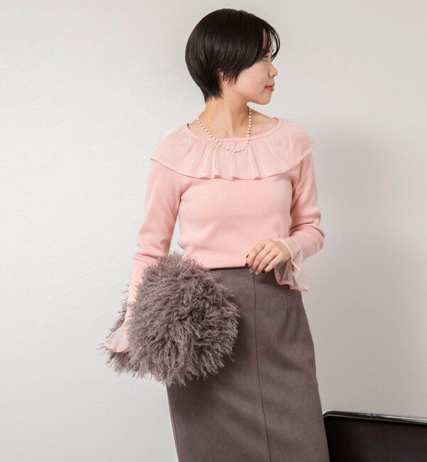 NOLLEY'S sophi「《手洗い可能》シアーフリル総針プルオーバー」|ニット・セーター|