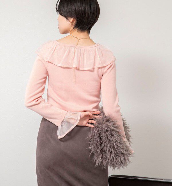 NOLLEY'S sophi「《手洗い可能》シアーフリル総針プルオーバー」|ニット・セーター|