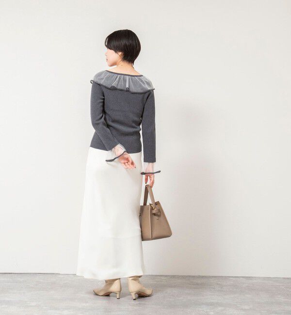 NOLLEY'S sophi「《手洗い可能》シアーフリル総針プルオーバー」|ニット・セーター|