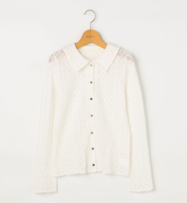 NOLLEY'S「ウォッシャブル襟付きレースカーディガン」|カーディガン|