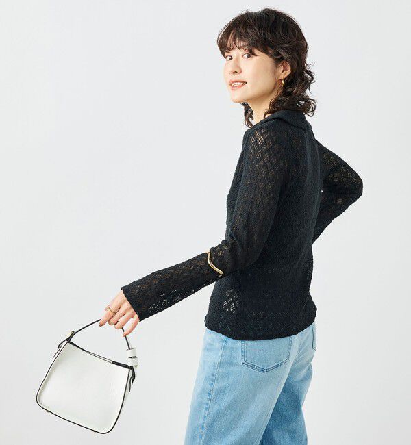 NOLLEY'S「ウォッシャブル襟付きレースカーディガン」|カーディガン|