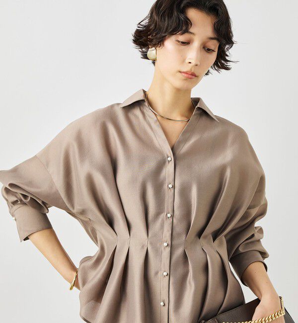 NOLLEY'S「ウォッシャブルパール釦スキッパータックブラウス」|シャツ・ブラウス|