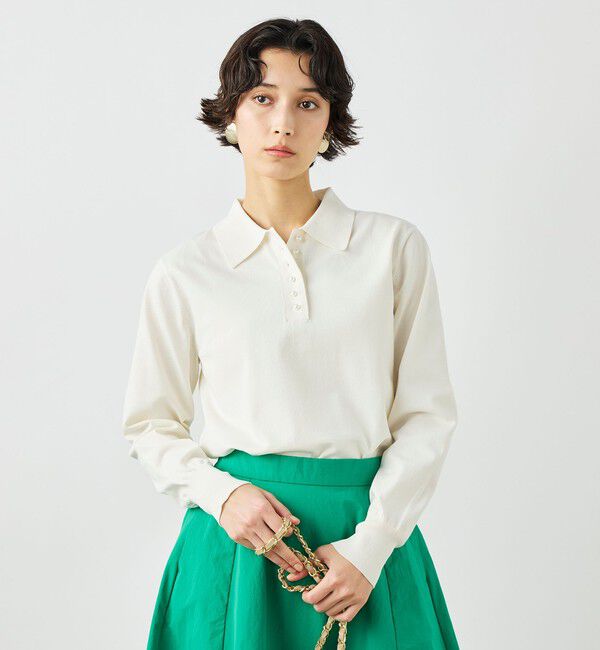 NOLLEY'S「《手洗い可能》コットンテックスポロニット」|ニット・セーター|