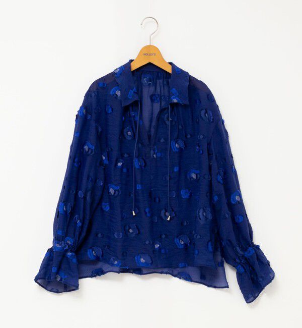 NOLLEY'S「《セットアップ対応》【KIRYU】MIXウォッシャブルフラワー柄ジャガードブラウス」|シャツ・ブラウス|