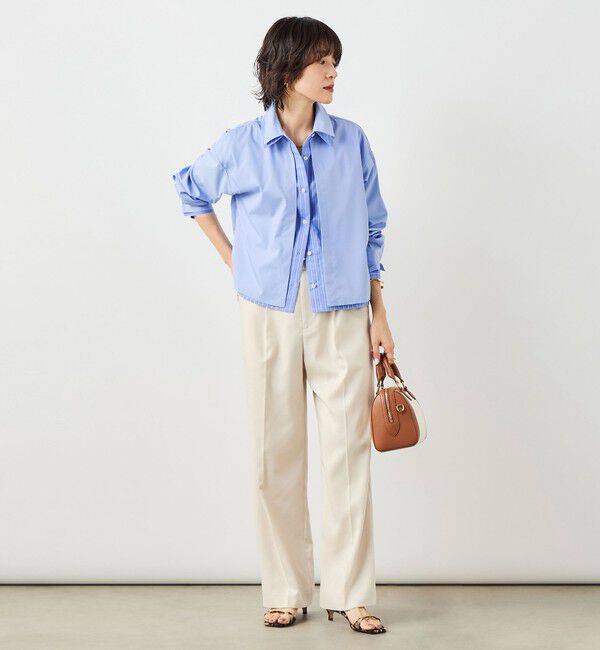 NOLLEY'S「ウォッシャブルレイヤード風ショート丈シャツ」|シャツ・ブラウス|