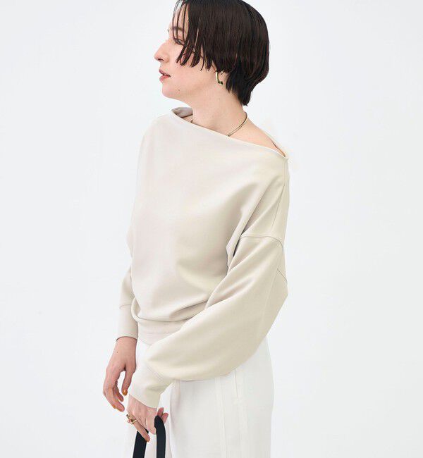 NOLLEY'S sophi「《セットアップ対応》ウォッシャブルボートネックライトダンボールプルオーバー」|Tシャツ・カットソー|